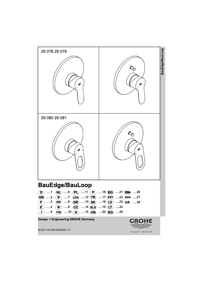Page n°1 - Manuel utilisateur Grohe BauEdge 29079000