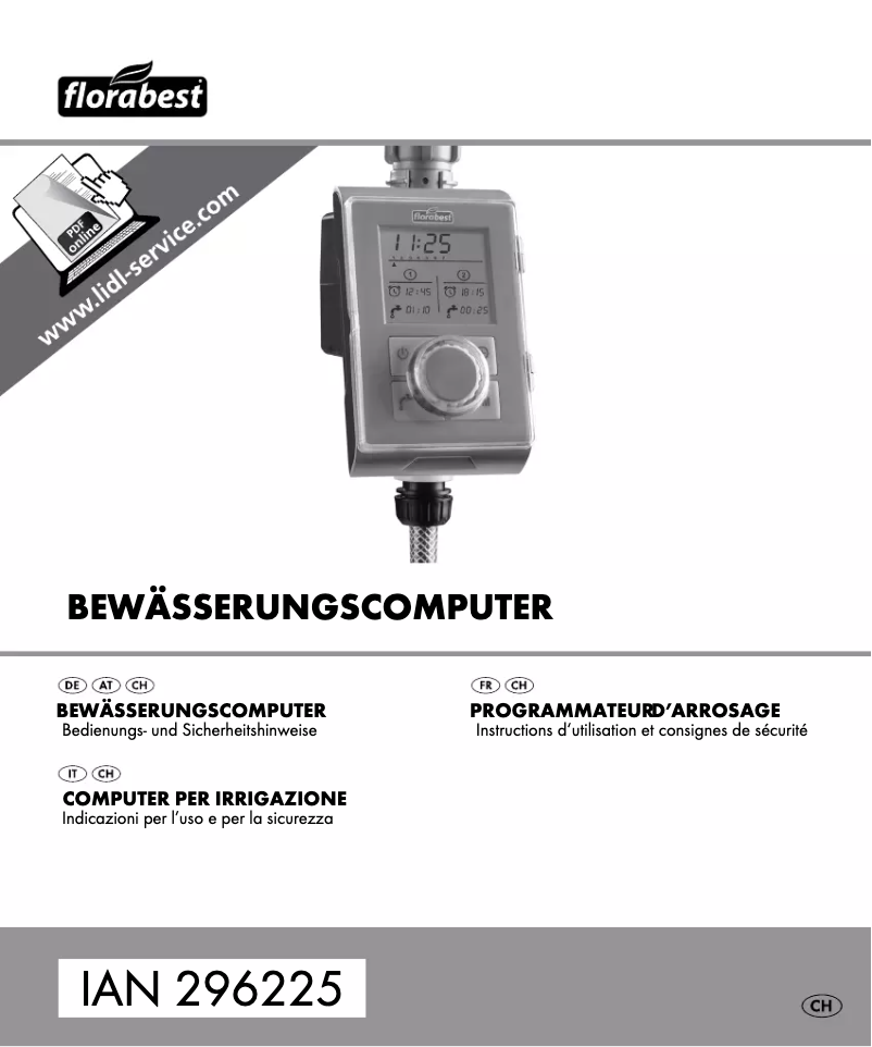 Page 1 de la notice Manuel utilisateur Florabest IAN 296225