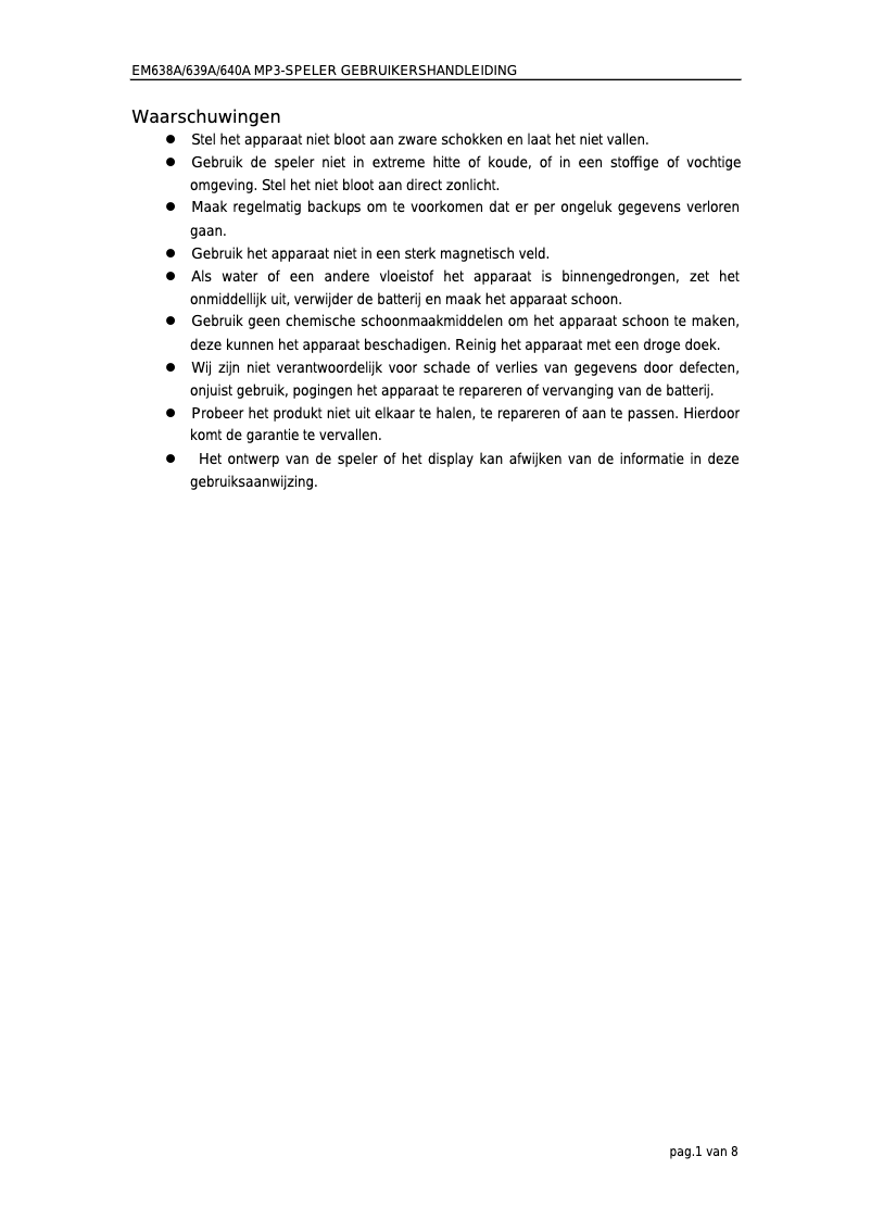 Page 1 de la notice Manuel utilisateur Difrnce MP850