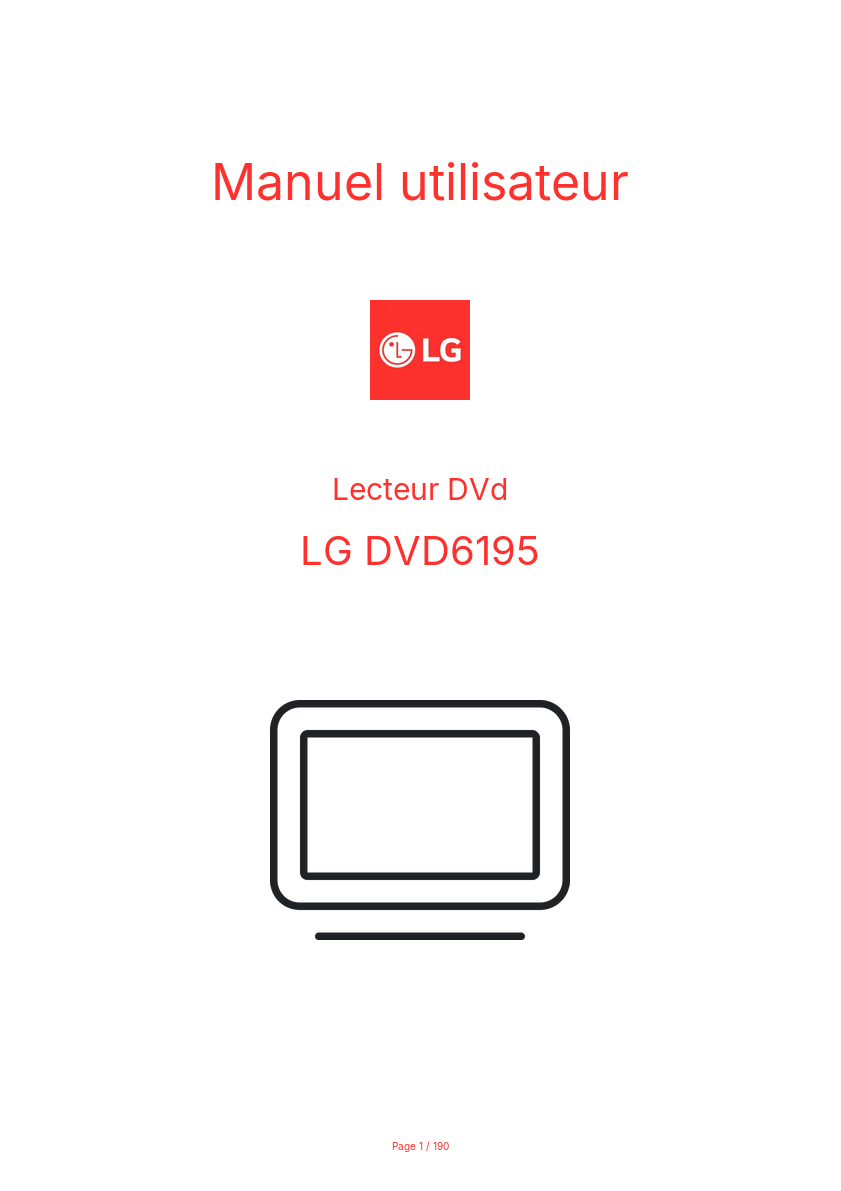 Page n°1 - Manuel utilisateur LG DVD6195