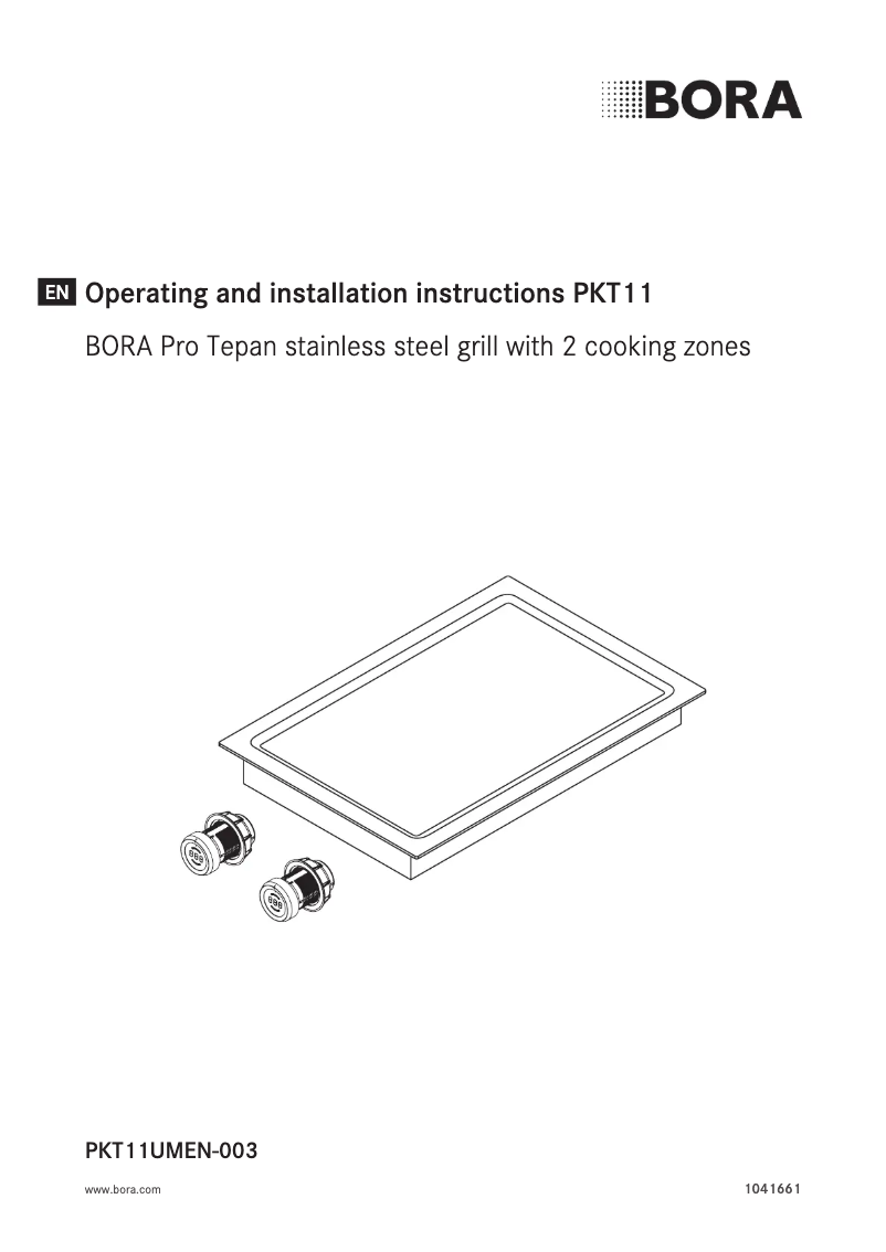 Page 1 de la notice Instructions / montage BORA PKT11