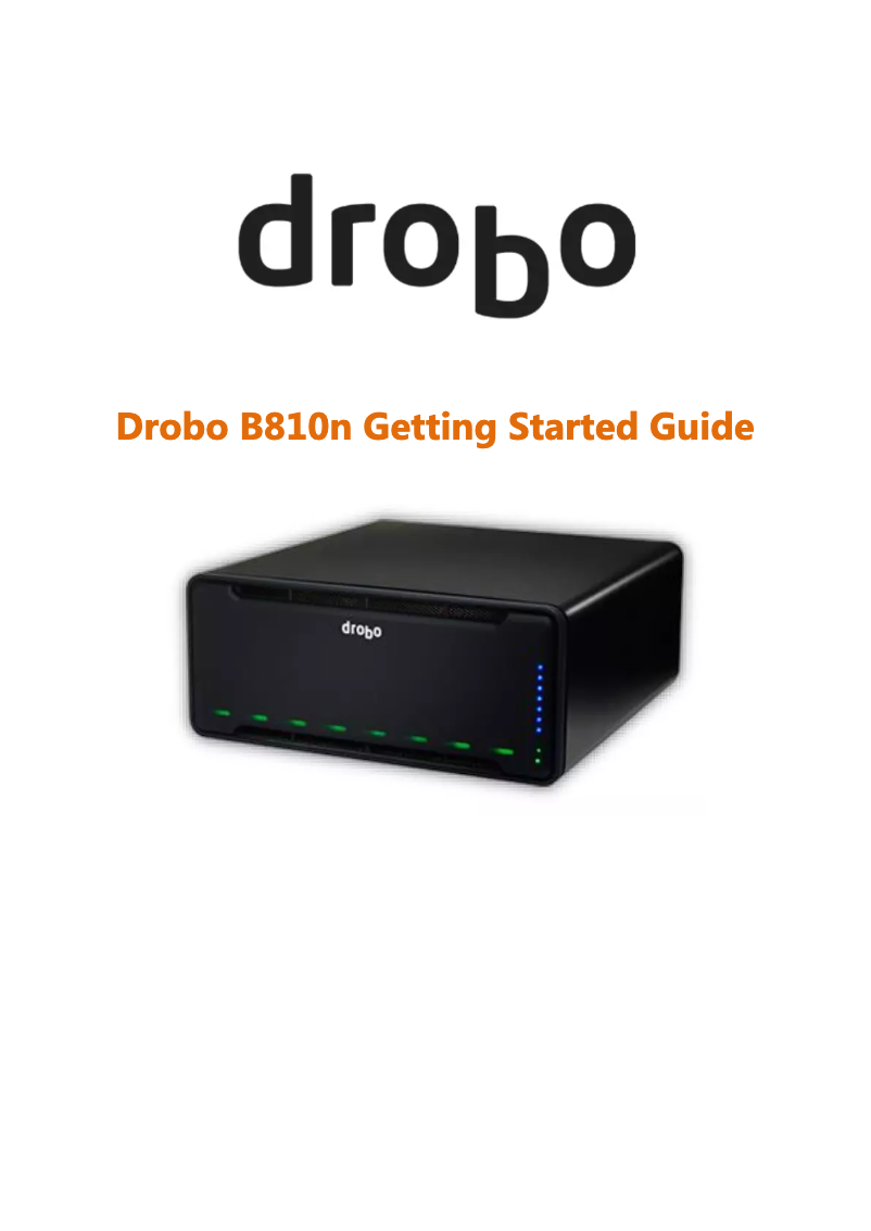 Page n°1 - Manuel utilisateur Drobo B810n