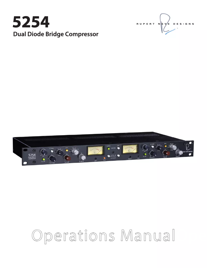 Page 1 de la notice Manuel utilisateur Rupert Neve Designs 5254