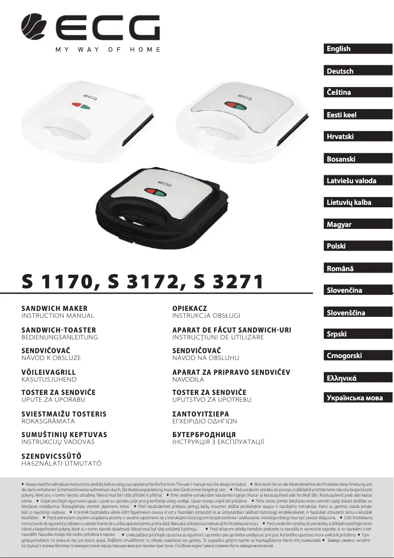 Imagen de la primera página del manual del dispositivo S 3172