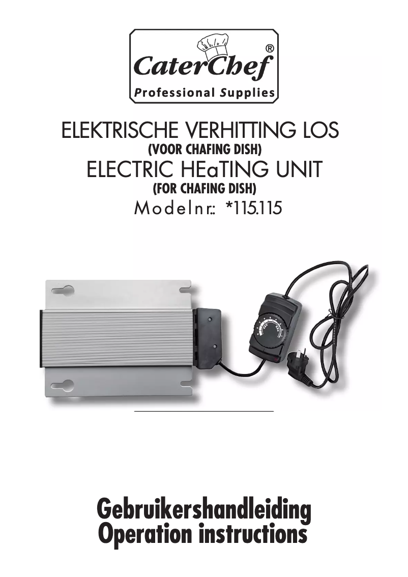 Page 1 de la notice Manuel utilisateur CaterChef 115.115