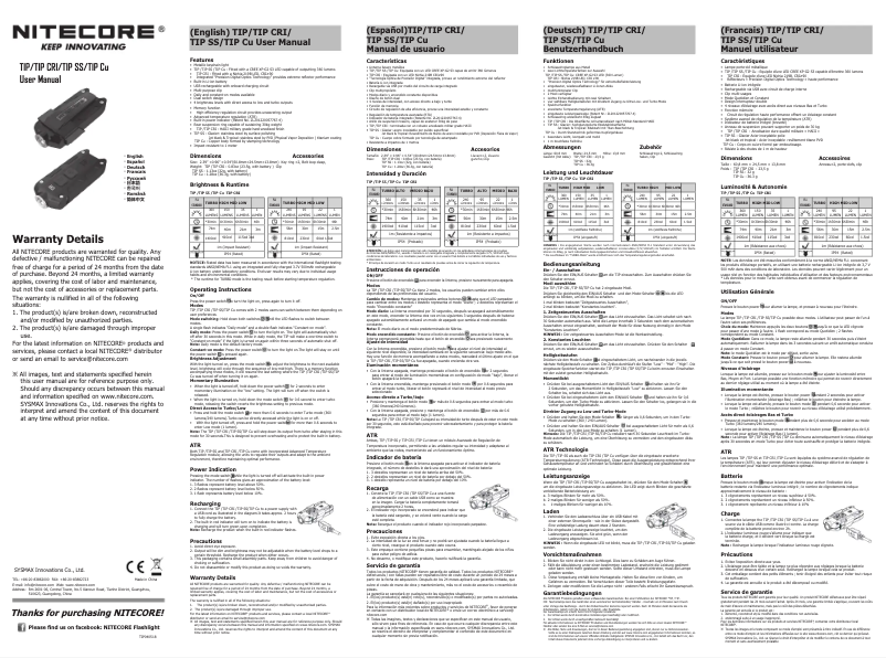 Image de la première page du manuel de l'appareil TIP