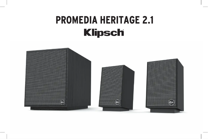 Page n°1 - Manuel utilisateur Klipsch Promedia Heritage 2.1
