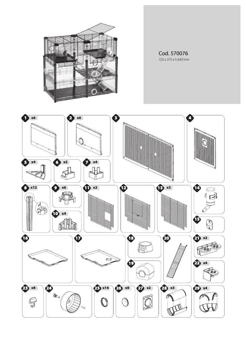 Page 1 de la notice Manuel utilisateur Ferplast Multipla Hamster Crystal