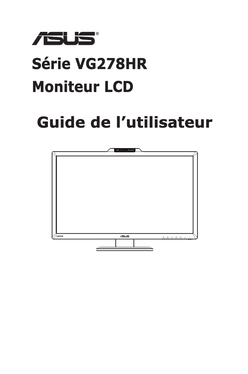 Image de la première page du manuel de l'appareil VG278HR