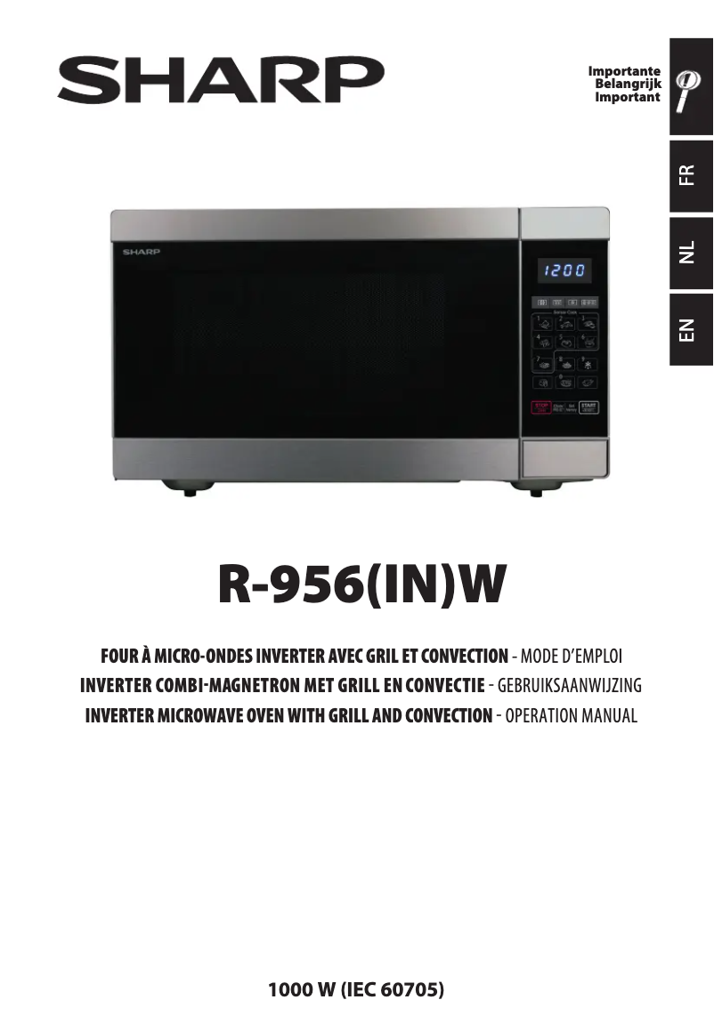 Page 1 de la notice Manuel utilisateur Sharp R956INW