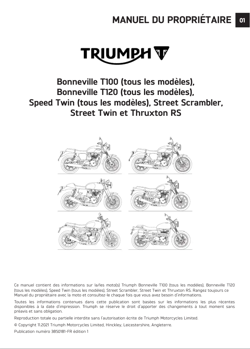 Página 1 del manual Manual de usuario Triumph Speed Twin Breitling (2023)
