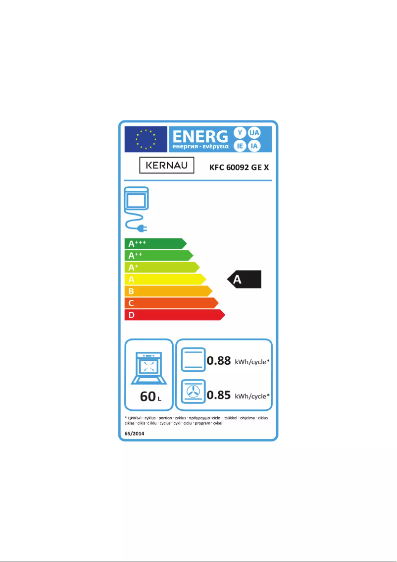 Page n°1 - Label énergétique Kernau KFC 60092 GE X