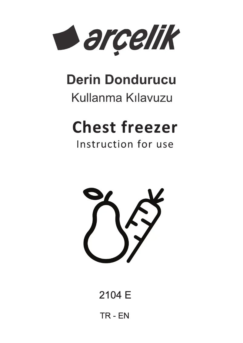 Page n°1 - Manuel utilisateur Arçelik 2104 E