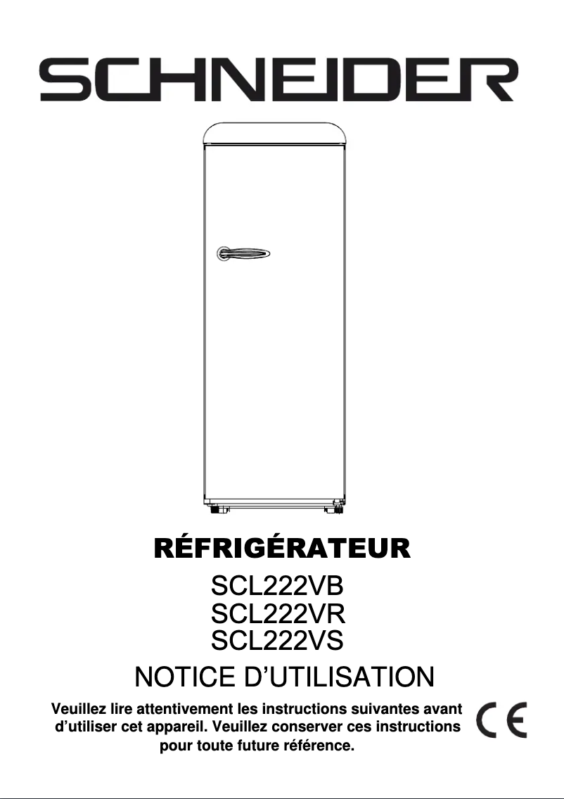 Page 1 de la notice Manuel utilisateur Schneider SCL222VR
