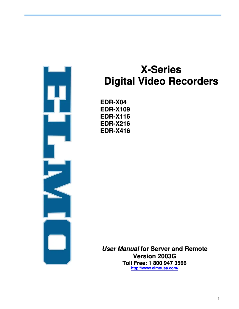 Image de la première page du manuel de l'appareil DVR2003G