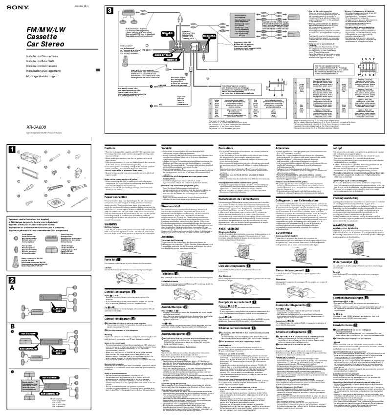 Image de la première page du manuel de l'appareil XR-CA800