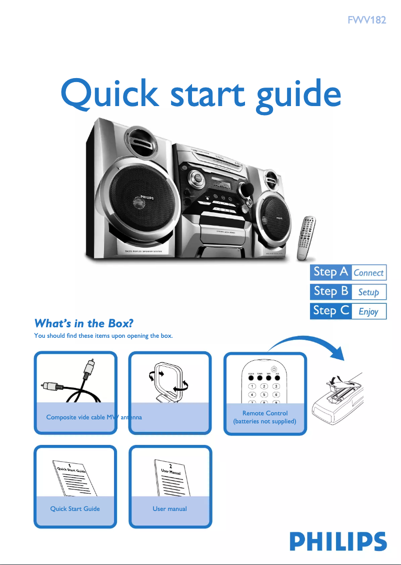 Página 1 del manual Guía de inicio rápido Philips FWV182