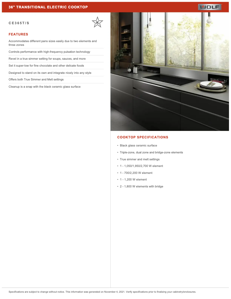 Page 1 de la notice Manuel d'utilisation et d'entretien Wolf CE365T/S/208