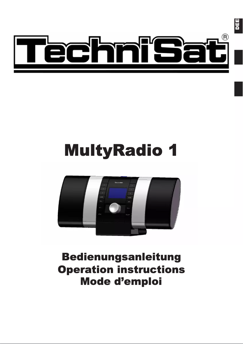 Page n°1 - Manuel utilisateur TechniSat Multyradio 1