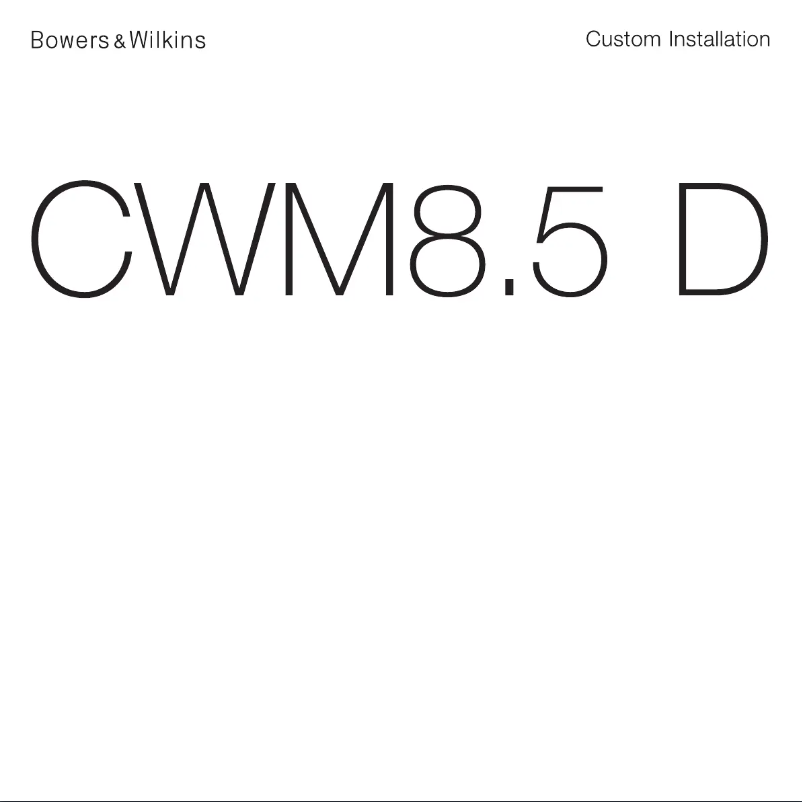 Página 1 del manual Manual de usuario Bowers & Wilkins CWM8.5 D