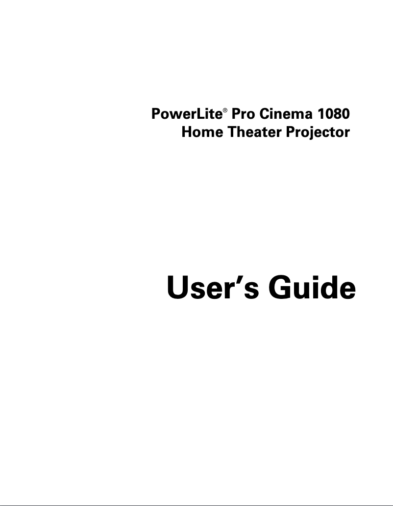 Imagen de la primera página del manual del dispositivo PowerLite Pro Cinema 1080 HQV