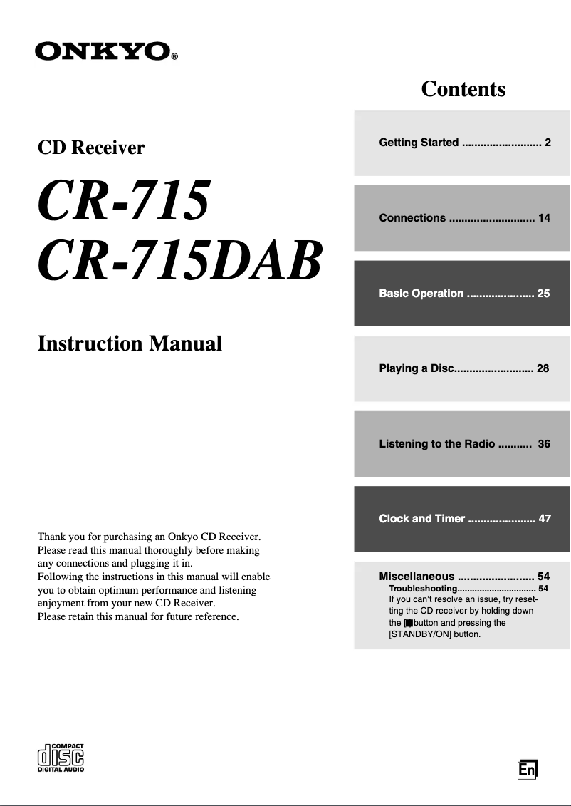 Image de la première page du manuel de l'appareil CR-715