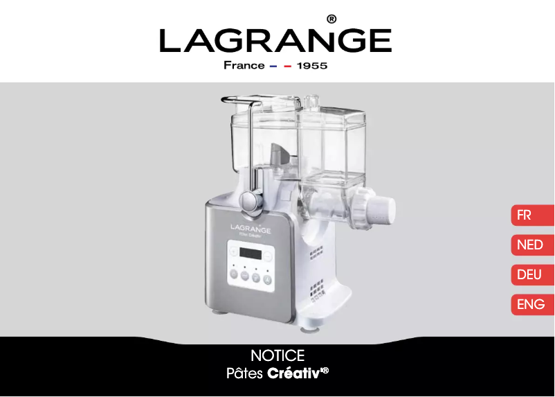 Page 1 de la notice Manuel utilisateur Lagrange Glaces Créativ’