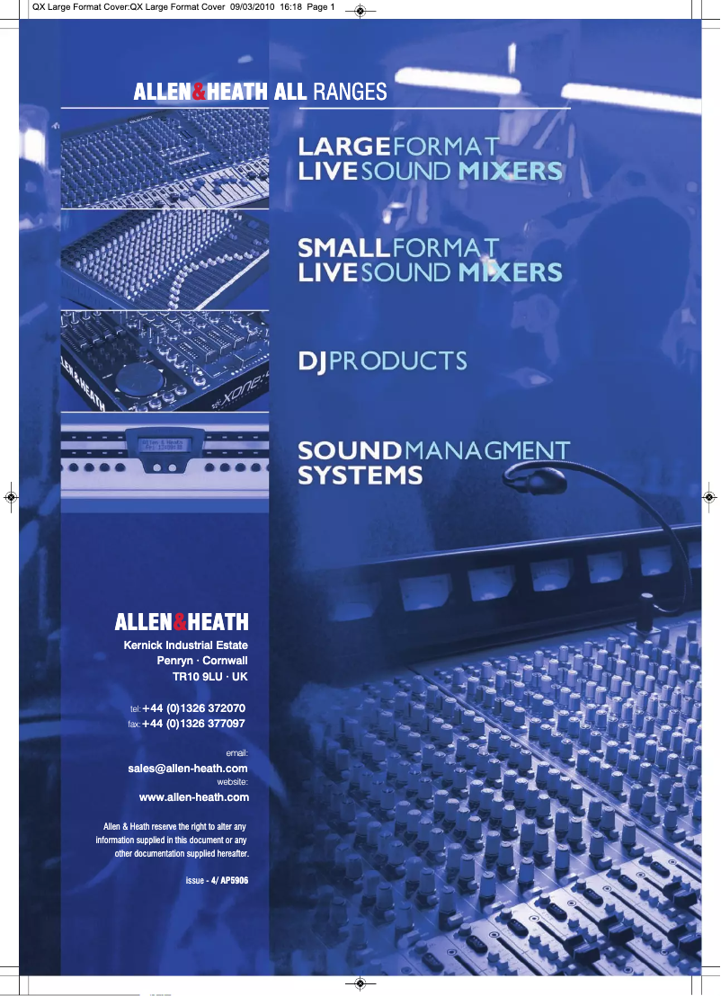 Página 1 del manual Folleto Allen & Heath ML3000