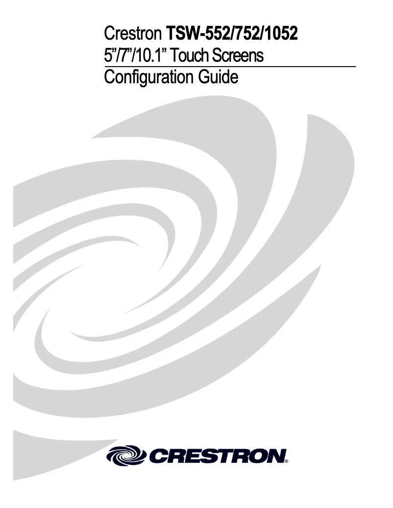 Page 1 de la notice Manuel utilisateur Crestron TSW-752-B-S