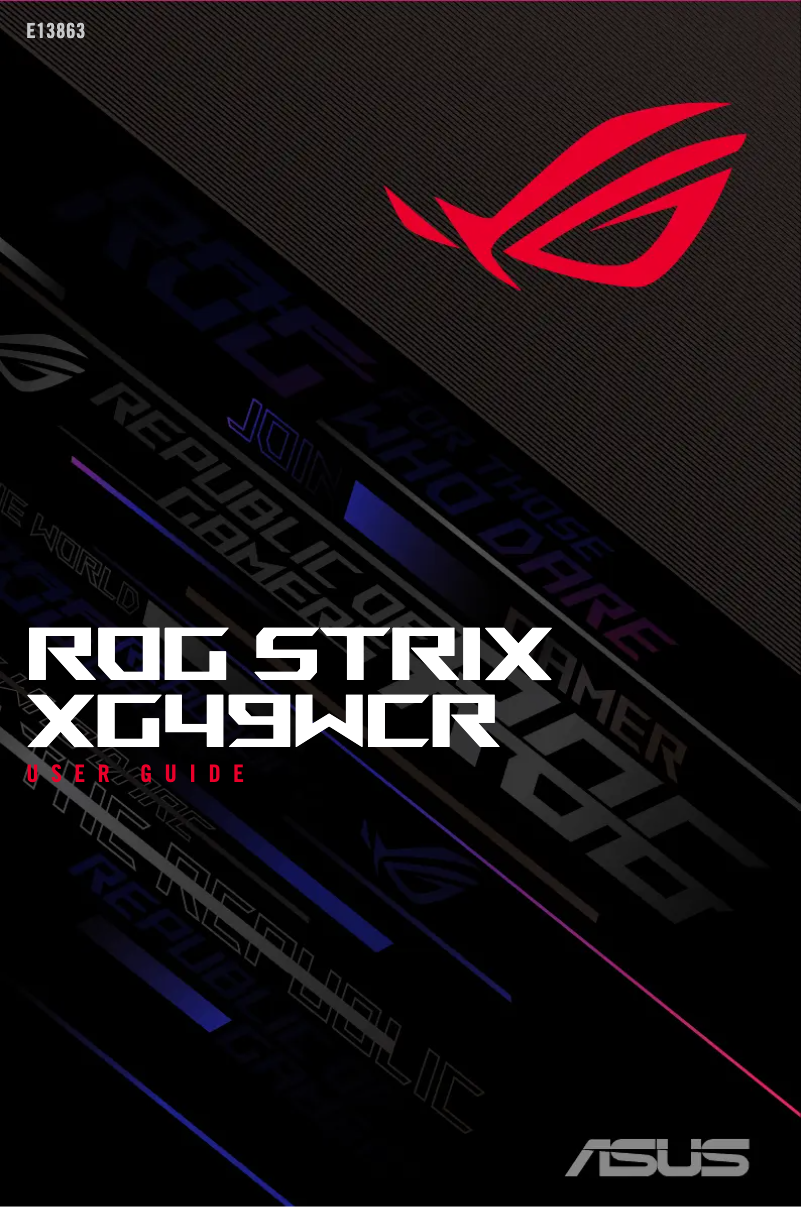 Page 1 de la notice Manuel utilisateur Asus ROG Strix XG49WCR