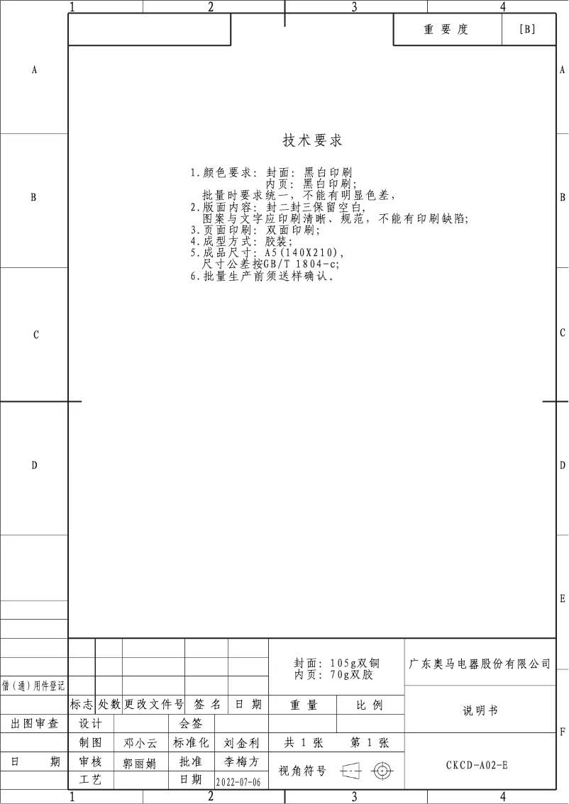 Image de la première page du manuel de l'appareil CHMO 050S