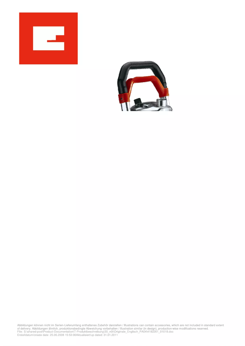 Page 1 de la notice Manuel utilisateur Einhell RG-GP 1355 NM