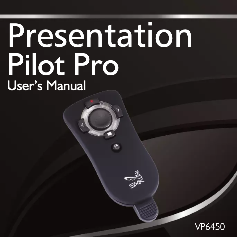 Page 1 de la notice Manuel utilisateur SMK-Link Presentation Pilot Pro VP6450