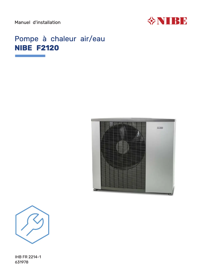 Page 1 de la notice Fiche technique Nibe F2120