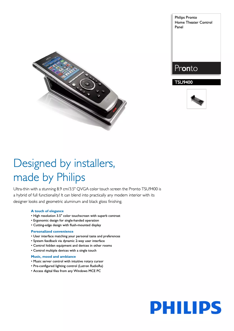 First page image of the manual for TSU9400