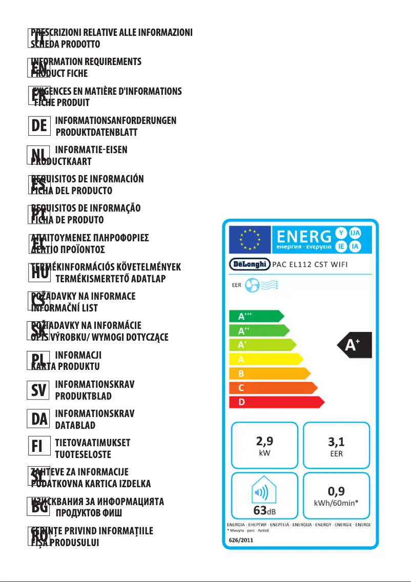 Image de la première page du manuel de l'appareil Pinguino Care4Me PAC EL112 CST WIFI