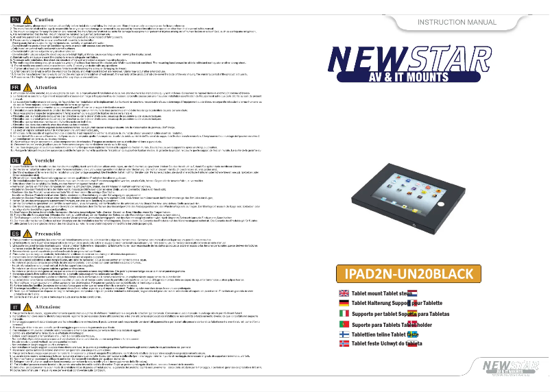 Page n°1 - Manuel utilisateur Newstar IPad2N-UN20