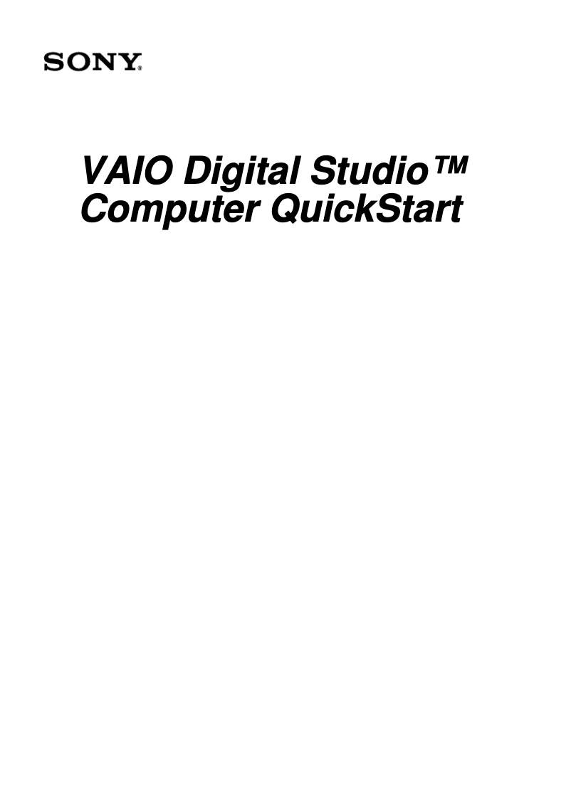 Image de la première page du manuel de l'appareil Vaio PCV-RX650