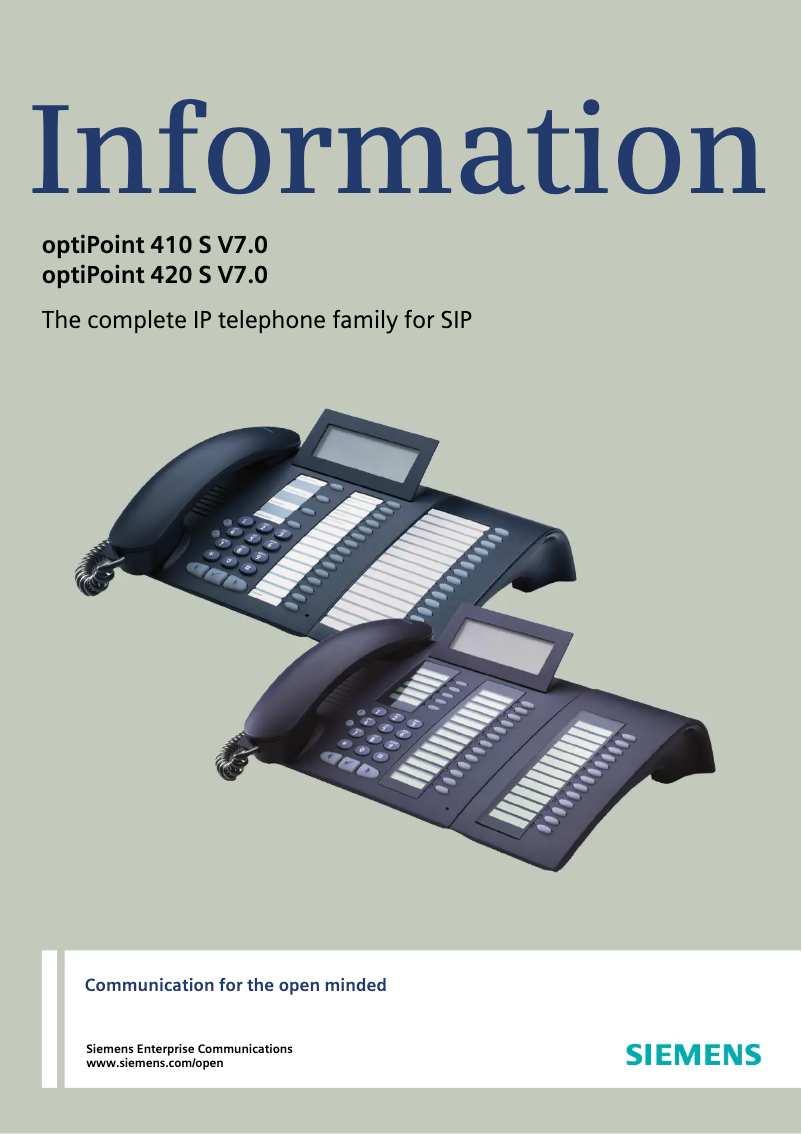 Page 1 de la notice Manuel utilisateur Siemens optiPoint 410 economy