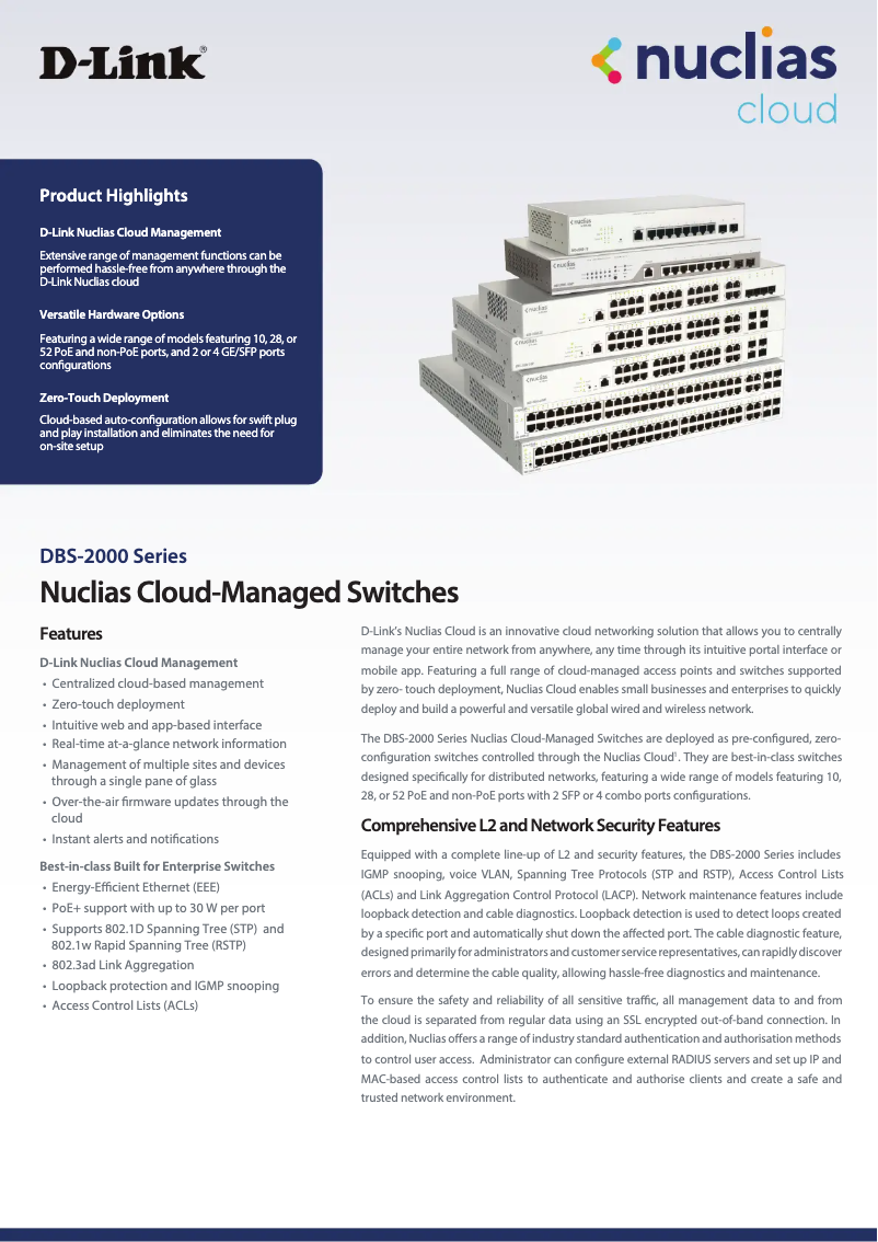 Page n°1 - Fiche technique D-Link DBS-2000