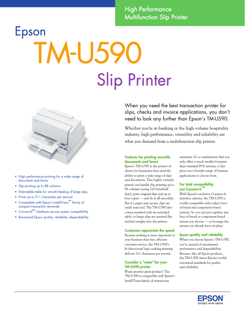 Image de la première page du manuel de l'appareil TM-U590