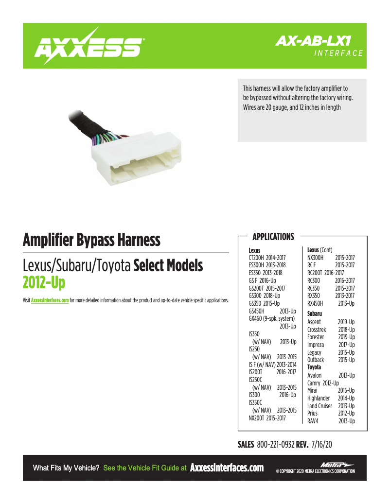 Página 1 del manual Ficha técnica AXESS AX-AB-LX1