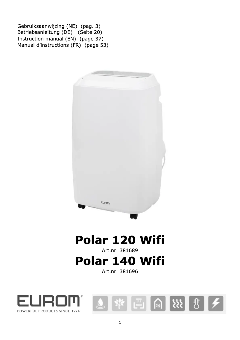 Page n°1 - Manuel utilisateur Eurom Polar 140 wifi