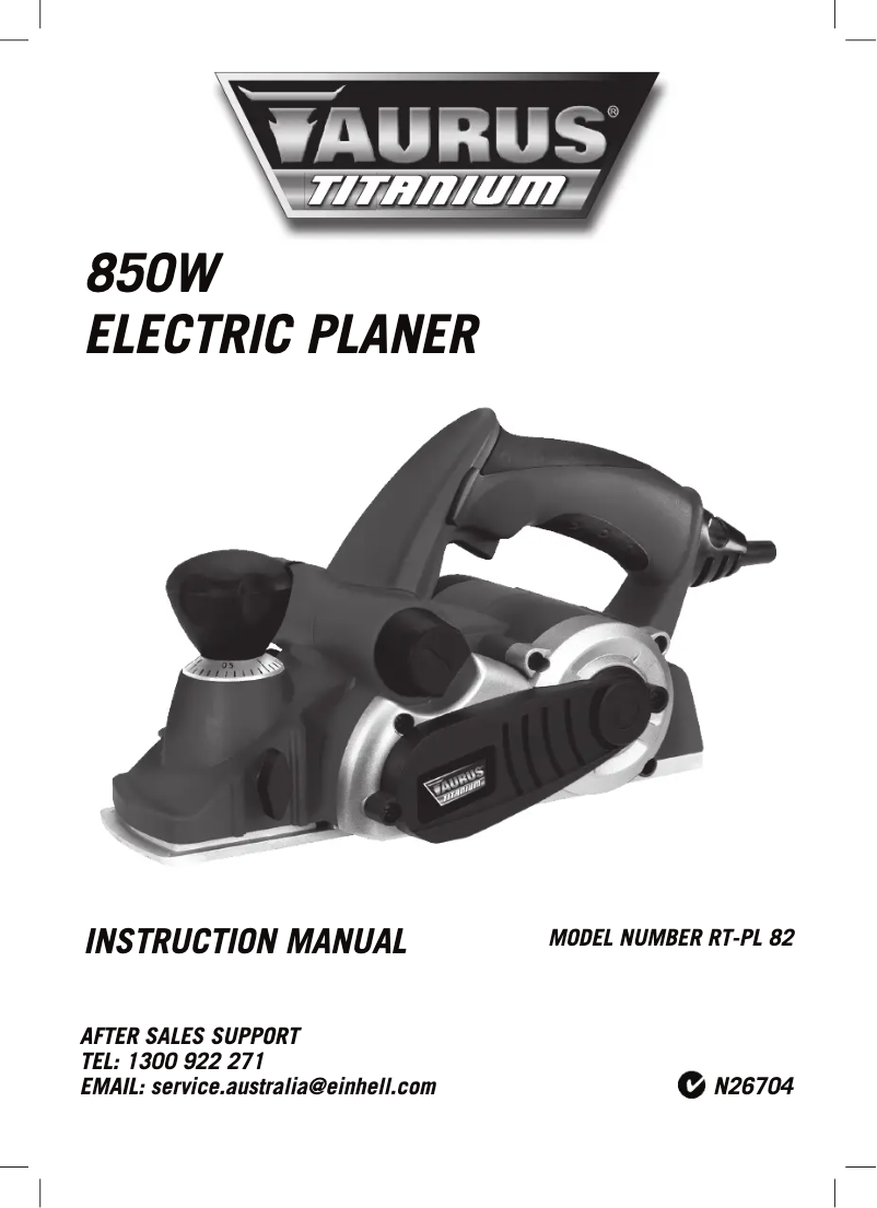 Page n°1 - Manuel utilisateur Taurus RT-PL-82