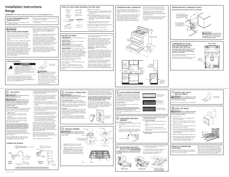 Page 1 de la notice Instructions / montage GE PGB950SEFSS