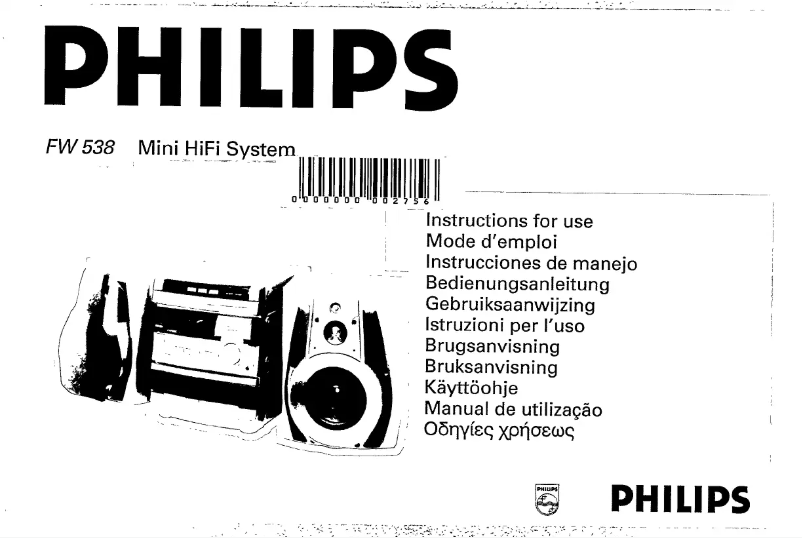 Page 1 of the manual User Manual Philips FW538SR