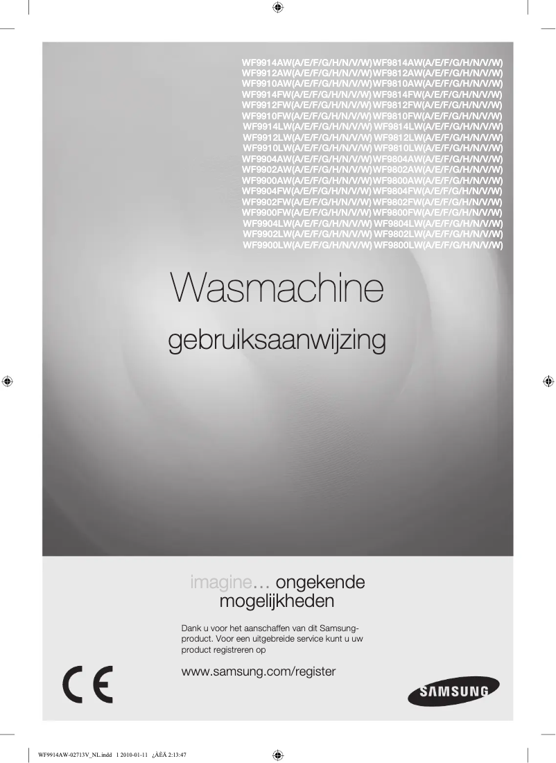 Page 1 de la notice Manuel utilisateur Samsung WF9910AW