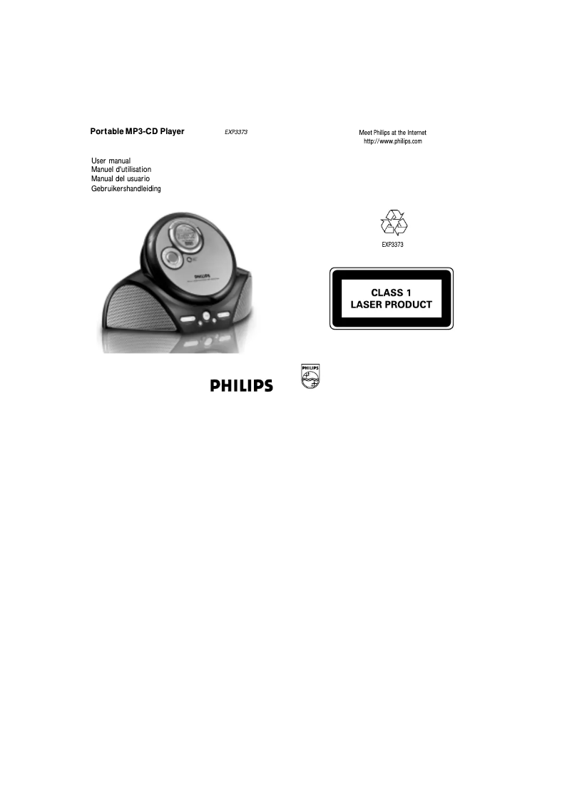 Page 1 of the manual User Manual Philips EXP3373