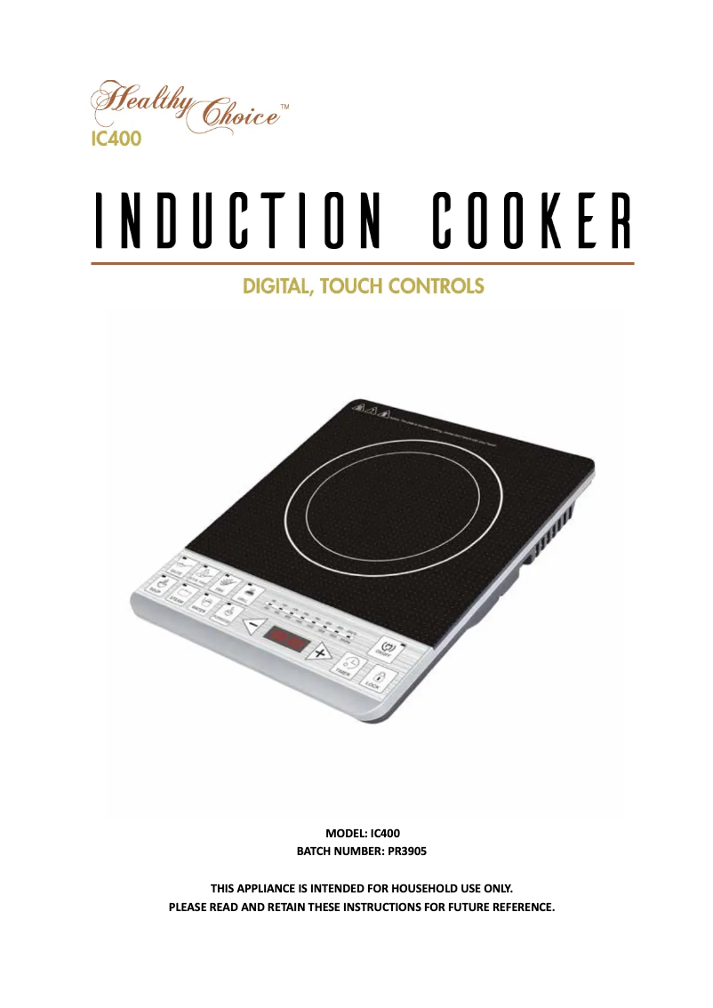 Image de la première page du manuel de l'appareil IC400