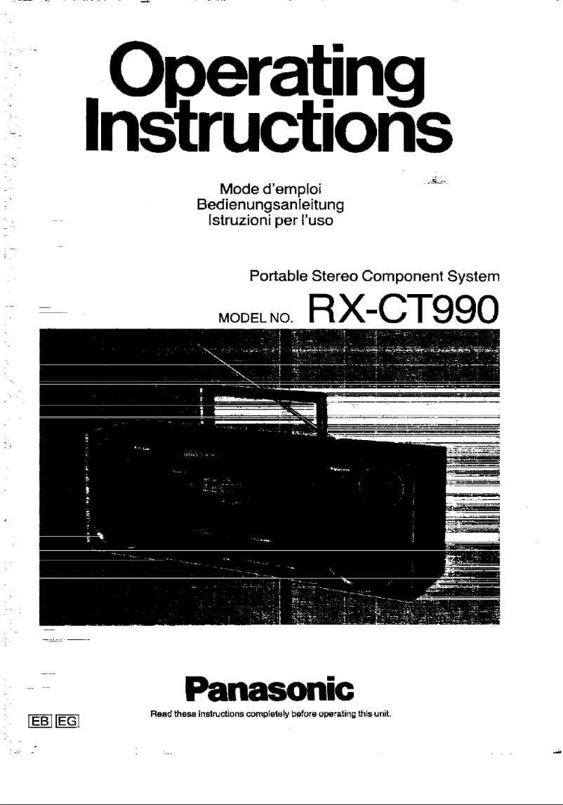 Page 1 de la notice Manuel utilisateur Panasonic RX-CT990